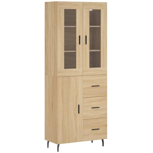 vidaXL Visoka komoda sonoma hrast 69,5x34x180 cm inženirski les, (20807865) Cene