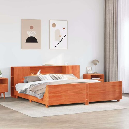  Posteljni okvir brez vzmetnice vošč. rjav 180x200 cm borovina Cene