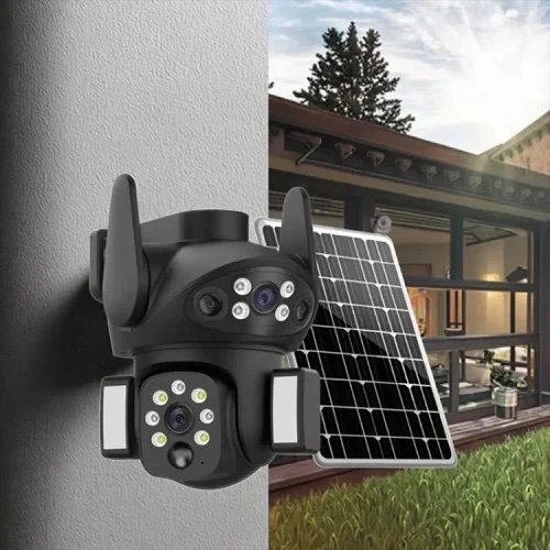  solarna 4G wifi ptz kamera X7 &amp;ndash; 2 sočiva, 360&amp;deg; rotacija, V380 pro, bez struje Slike