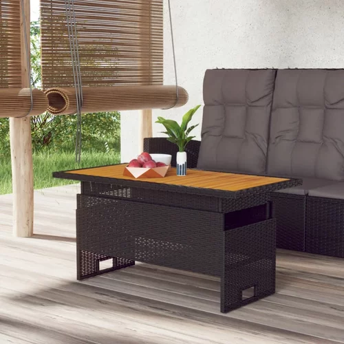  Vrtni stol crni 100x50x43/63 cm od drva bagrema i poliratana