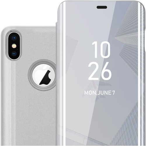 Cadorabo Ohišje, združljiv z Apple v Agate Silver - Clear View Zrcalo Zaščitni pokrov s funkcijo stojala 360 stopinj zaščita, (20567796) Cene