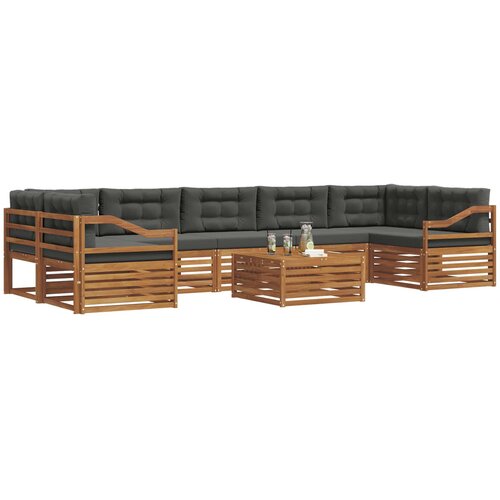  Set vanjskih sofa 8 kom. Prirodna i antracit Slike