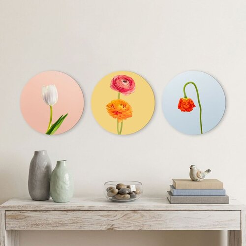 WALLXPERT 3YMDF11911 Multicolor Decorative MDF Painting (3 Pieces) Cene
