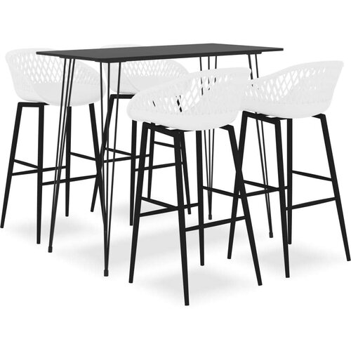 VidaXL 5-dijelni barski set crno-bijeli Slike