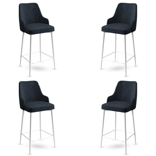 Hanah home Enox - Anthracite, White AnthraciteWhite Bar Stool Set (4 Pieces) Cene