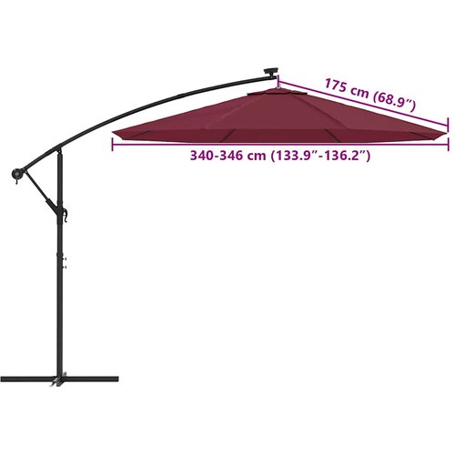  Zamjenska tkanina za konzolni suncobran 350 cm bordo Slike