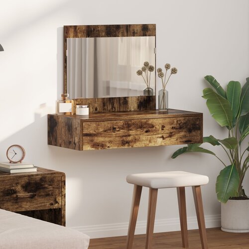 vidaXL prekajen hrast inženirski les 83 x 40 x 70 cm toaletna mizica Cene