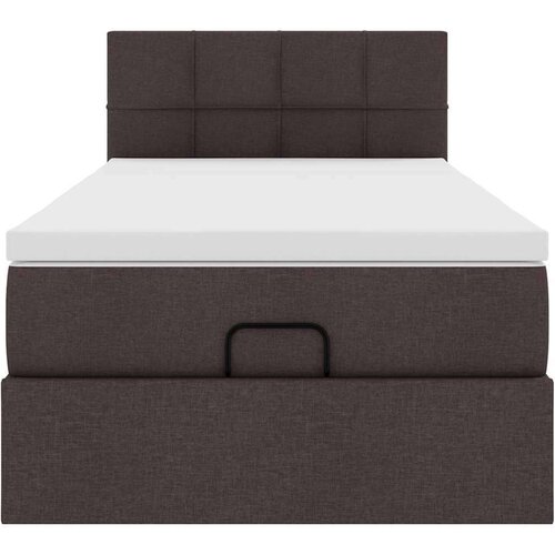 VidaXL otomanski okvir kreveta s madraca tamnosmeđi 90x190cm tkanine Slike