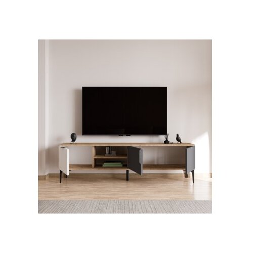 Hanah home tv polica tarz white anthracite oak Slike