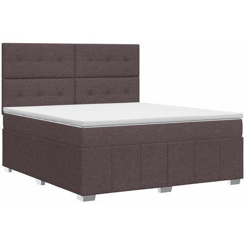  Boxspring krevet s madracem Tamno smeđa 140 x 200 cm Tkanina Slike