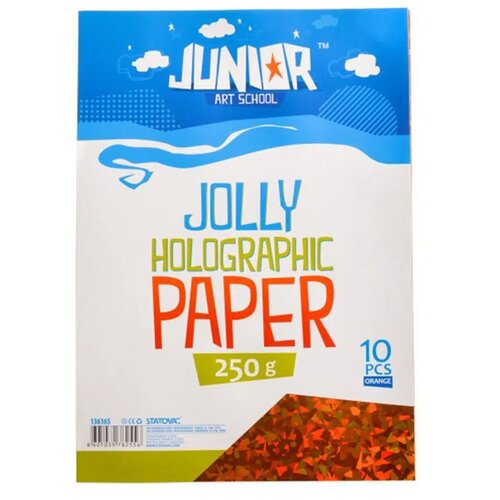 Junior jolly Holographic Paper, papir hologramski, A4, 250g, 10K, odaberite nijansu Narandžasta Slike