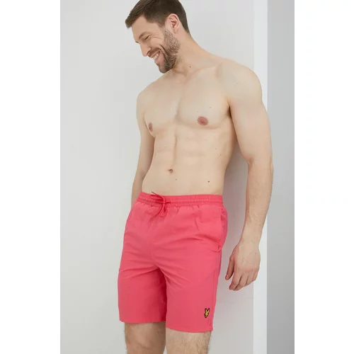 Lyle & Scott Kratke hlače za kopanje moško, roza barva
