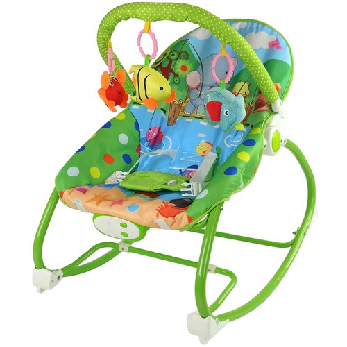 Lean Toys Otro&amp;scaron;ki Ležalnik z vibracijami za dojenčka Zelena Cradle Rocker Slike