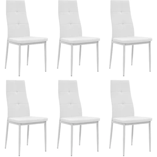  Blagovaonske stolice od umjetne kože 6 kom bijele