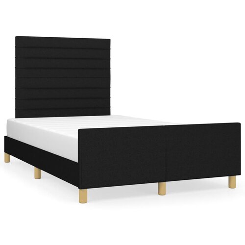 The Living Store Posteljni okvir z vzglavjem črn 120x190 cm tkanina - Posteljni Okvir Z Vzglavjem, (21450471) Slike