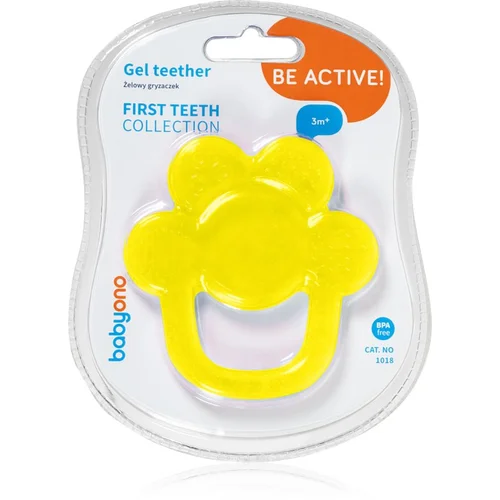 BabyOno Be Active Gel Teether grickalica za bebe Yellow Flower 1 kom