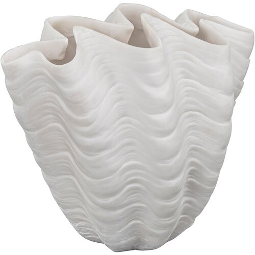 Mette Ditmer Denmark Bela vaza iz poliresina (višina 22 cm) Shell – Cene