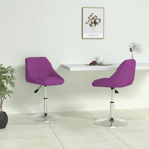 vidaXL Jedilni stoli 2 kosa vijolično umetno usnje