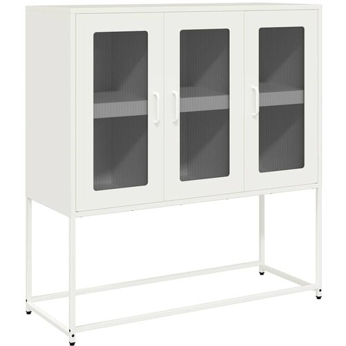 Maison Chic Komoda - Predalnik bela 100,5x39x107 cm hladno valjano jeklo, (21718806) Slike
