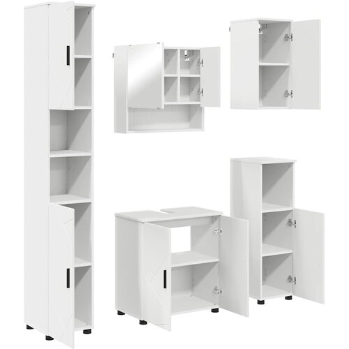  Set namje&amp;scaron;taja za kupaonicu Zidne s pohranom 5 pcs Bijelo Slike