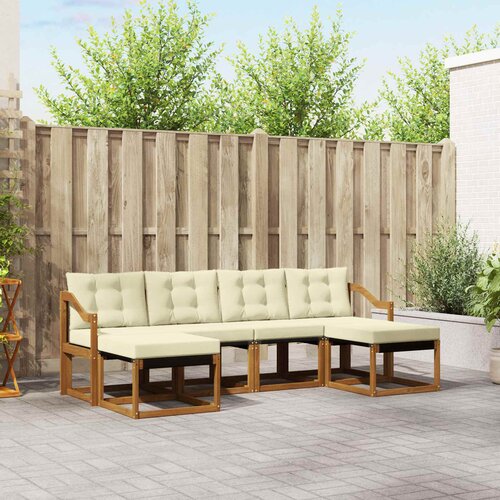  Set vanjskih sofa 6 kom. Prirodna i krem Smeđa 245 x 122,5 x 73 cm Slike