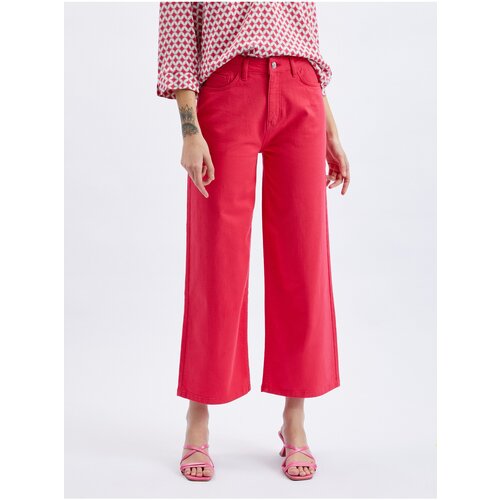 Orsay Dark Pink Women Shortened Flared Fit Jeans - Women Cene