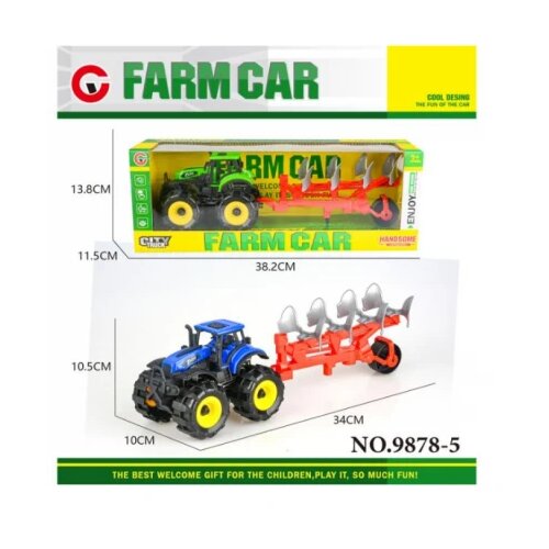HK_Mini IGRAČKA FARMERSKI TRAKTOR, PLAVO-CRVENI Slike