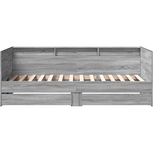  Dnevni krevet s ladicama bez madraca siva boja hrasta 100x200cm Slike