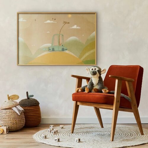  Plakat - Traveling Giraffe 30x21 Zlatni okvir Slike