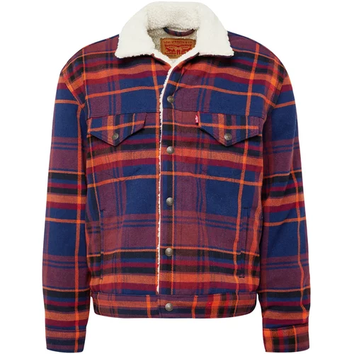 Levi's Prijelazna jakna 'Plaid Vintage Fit Sherpa Trucker' plava / narančasta / trešnja crvena / crna