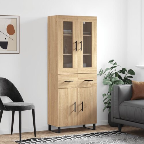 vidaXL Visoka komoda sonoma hrast 69,5x34x180 cm inženirski les Cene