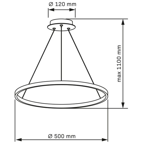  LED luster na sajli LEA LED/20W/230V 4000K prečnik 50 cm matni hrom Slike
