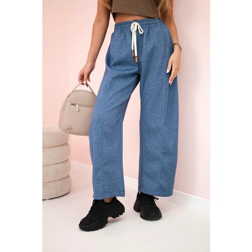 Kesi Włoski Butter trousers tied at the waist denim melange Slike