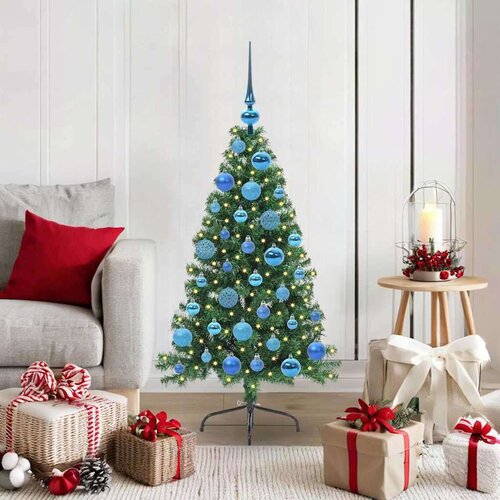 vidaXL Umjetna preddekorirana božićna jelka Zelena 120 cm PVC Cene
