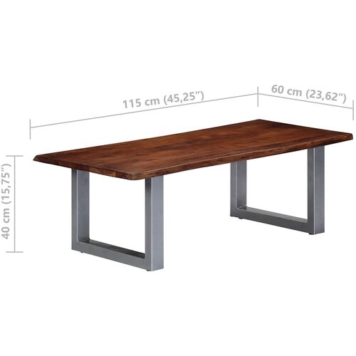  Stolić za kavu sa živim rubovima 115x60x40 cm od drva bagrema Slike
