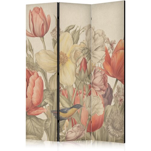  Paravan - Bouquet with Tulips - Colorful Flowers on a Light Background - Illustration Cijene