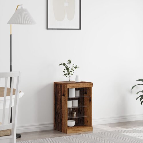 vidaXL Komoda s LED svjetlima Stari drvo 41x37x67 cm Cijene