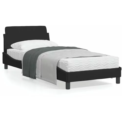vidaXL Okvir za krevet s uzglavljem crni 90x190 cm baršunasti