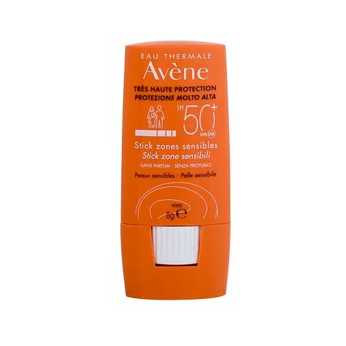 Avene stick zones sensibles spf 50+ vodoodporna zaščita pred soncem za telo za vse tipe kože 8 g