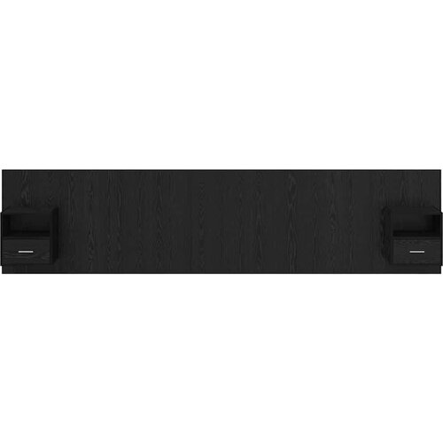 VidaXL uzglavlje s ormarićem s ladicama crni hrast 337 x 32,5 x 80 cm Slike