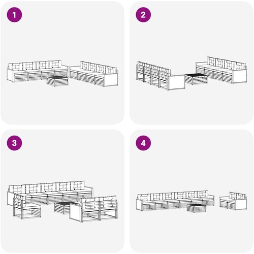 Set vanjskih sofa 9 kom. Prirodna i svjetlosiva Poliester Slike