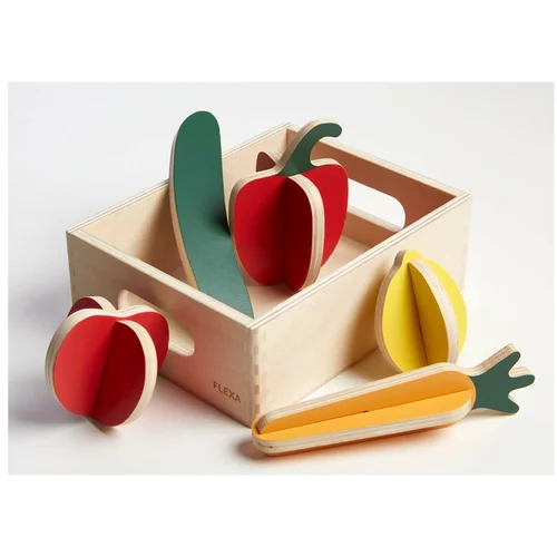 Flexa drveni dječji set za igru Play Shop Vegetables