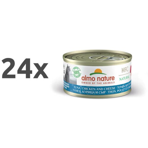 Almo Nature HFC Natural &ndash; tuna, pi&scaron;čanec in sir &ndash; 70 g 24 x 70 g Cene