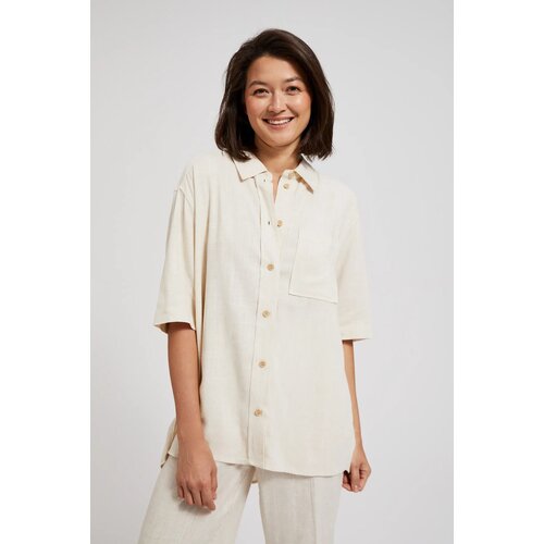 Moodo Women's linen shirt - light beige Cene