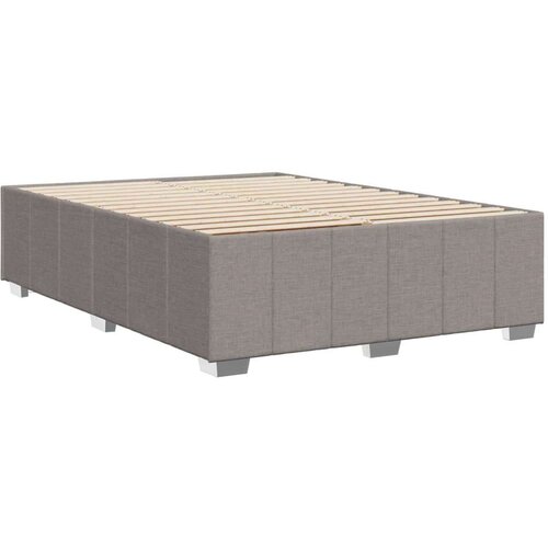  Okvir za krevet bez madraca smeđesivi 140 x 190 cm od tkanine Slike