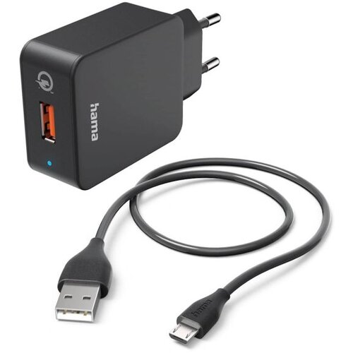 Hama set, micro usb , 19,5W, 1,5m crni Slike
