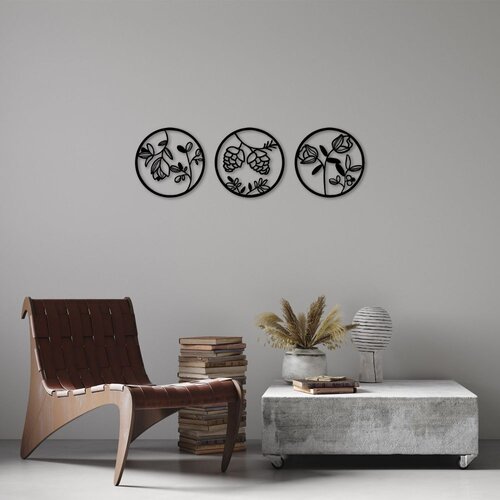 Wallity Zidna dekoracija Flowers - 307 S, 30 cm, Crna Cene