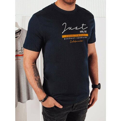 DStreet Men's T-shirt with print, dark blue Cene
