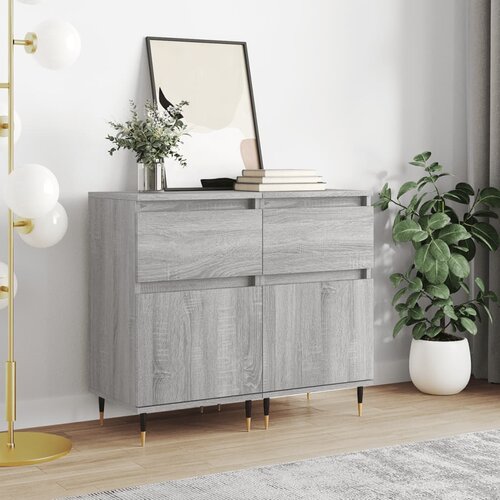 vidaXL Komoda 2 kosa siva sonoma 40x35x70 cm inženirski les Cene