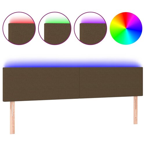Maison Chic LED Posteljno vzglavje - Vzglavna omarica - Nočna omarica temno rjavo 200x5x78/88 cm blago, (21708369) Slike